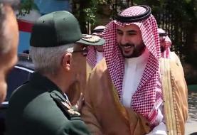 ببینید؛ استقبال سرلشکر باقری از برادر محمد بن سلمان در تهران