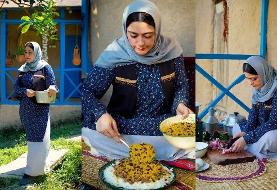 پخت طعام پلو مازندرانی در روستایی جنگلی (فیلم)