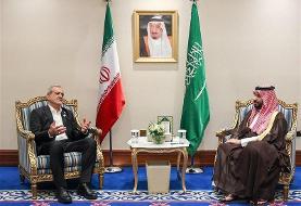دیدار پزشکیان و بن سلمان+ رئیس جمهور ایران با ولیعهد عربستان در یک قابل تصویر