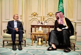 دیدار دوجانبه لاریجانی و وزیر دفاع عربستان