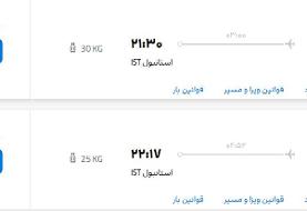 قیمت پرواز تهران - استانبول، امروز یکشنبه ۳۰ شهریور ۱۴۰۴