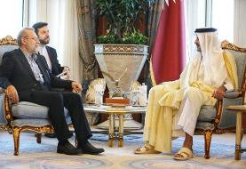 دیدار لاریجانی با امیر قطر در سفر به دوحه