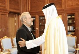 تصاویر دیدار لاریجانی با امیر قطر