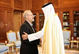 دیدار و گفت‌وگوی علی لاریجانی و امیر قطر
