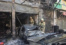 آتش سوزی مرگبار یک مکانیکی در تهران/ عکس