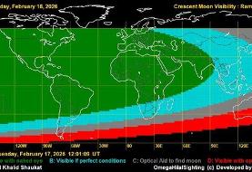 نقشه های رؤیت هلال ماه رمضان ۱۴۰۴ چه می گویند؟