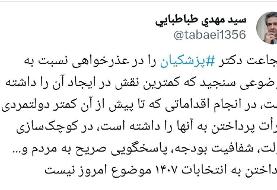 طباطبایی: پزشکیان برای موضوعی عذرخواهی کرد که در آن کمترین نقش را داشته است/  پرداختن به ...