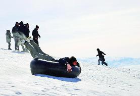 تصاویری از برف بازی در ارتفاعات ایران