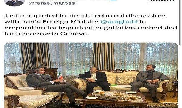 دیدار عراقچی با گروسی در آستانه دور دوم مذاکرات ایران و ‌آمریکا در ژنو