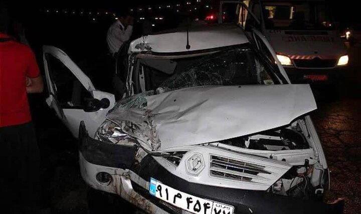 مصدومیت ۱۰ نفر در پی انحراف مینی بوس در بزرگراه آیت الله سعیدی