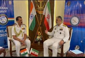 دیدار دریادار ایرانی با فرمانده نیروی دریایی هند