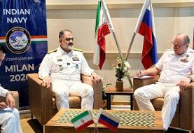 دیدار امیر ایرانی با فرماندهان نیرو‌های دریایی روسیه و عربستان