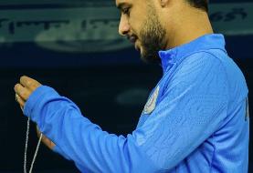 عکس | گردن‌بند خاص مهدی قایدی در تمرین النصر