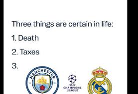 عکس| منچسترسیتی؛ سه چیز در زندگی حتمی است