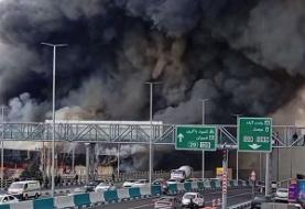 اعزام اورژانس به محل آتش سوزی در بازارچه بزرگ جنت آباد