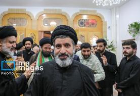 حضور فرزند رهبر شهید انقلاب در یک مراسم ختم/ نماینده آیت الله سیستانی هم بود+ تصاویر